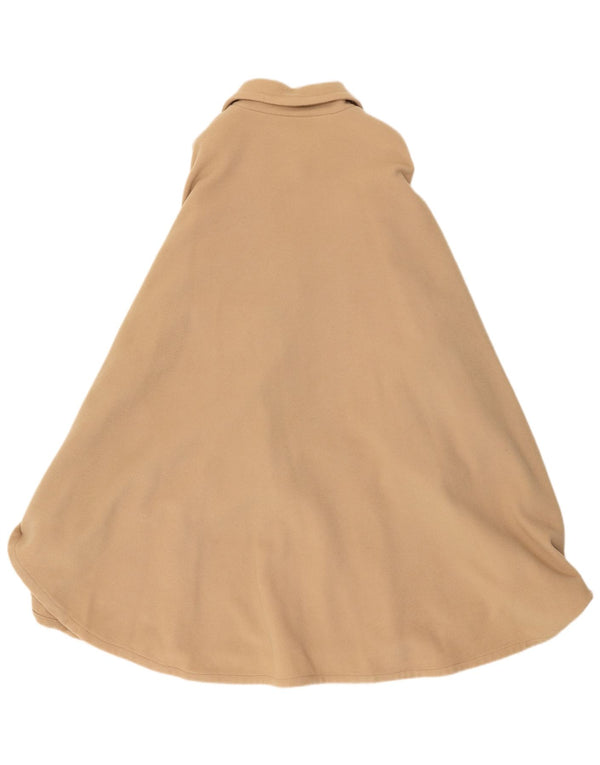 Vintage mujer Poncho abrigo un tamaño beige Paisley lana
