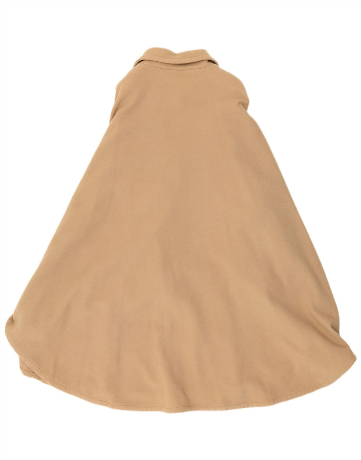 Vintage mujer Poncho abrigo un tamaño beige Paisley lana