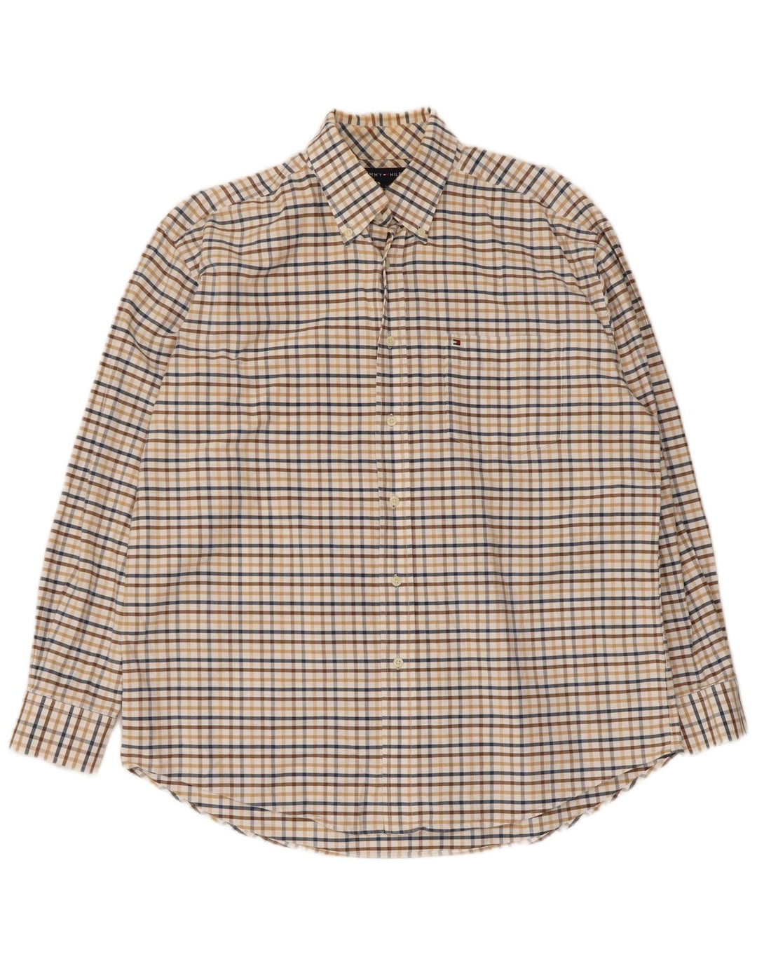 Camisa Tommy Hilfiger Hombre Large Beige Check