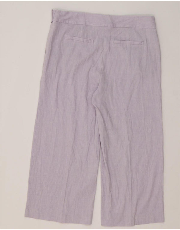 Marks & Spencer Pantalones Capri de Pierna Ancha para Mujer UK 44 Large W34 L22 Púrpura