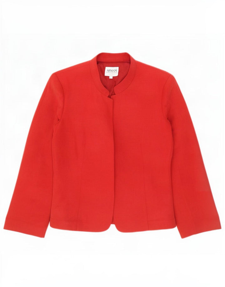 Armani Collezioni Chaqueta Blazer para Mujer IT 42 Lino Rojo Mediano