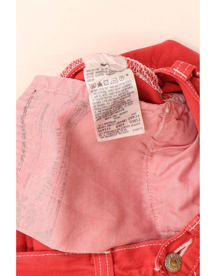 Vaqueros Levi's Mujer 501 Rectos W29 L32 Algodón Rojo