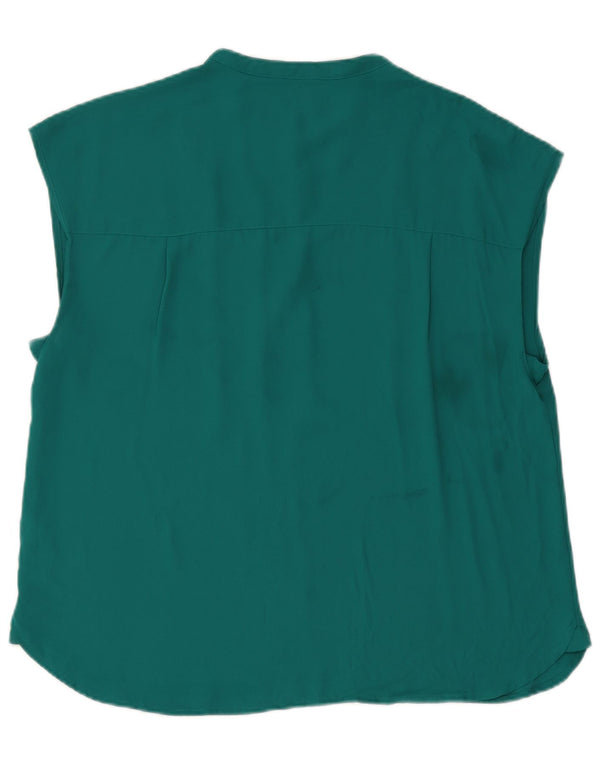 J. Crew Blusa para mujer Top UK 46 Poliéster verde grande