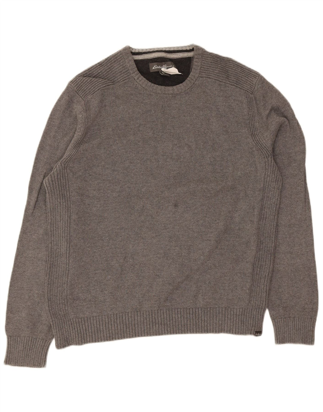 Eddie Bauer - Jersey de cuello redondo para hombre, talla grande, algodón gris