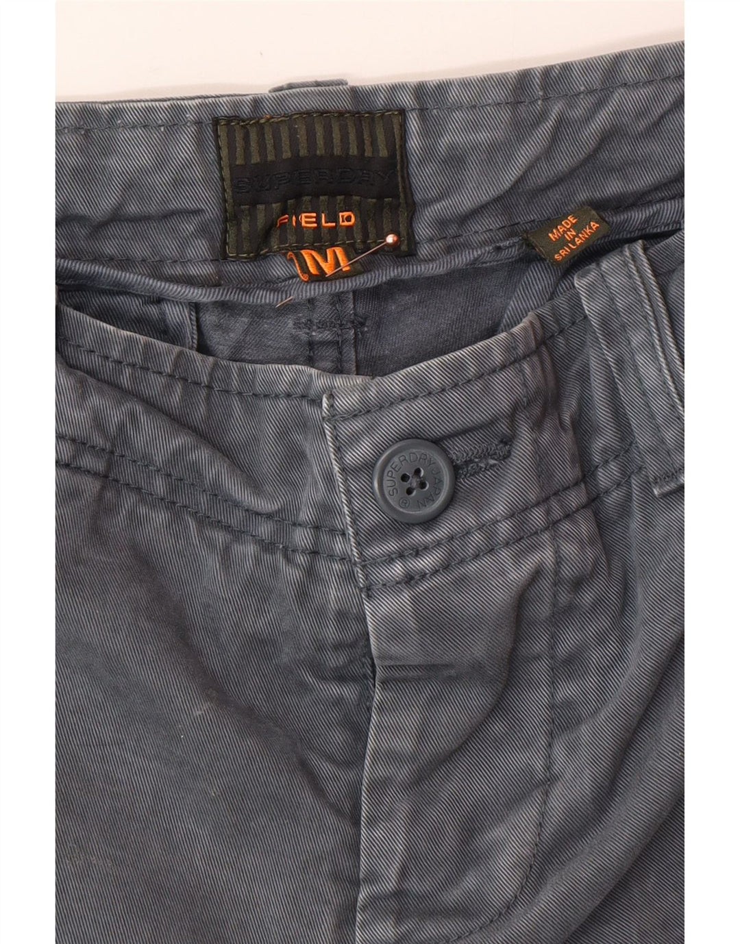 SUPERDRY Pantalones cortos cargo para hombre medianos W32 Algodón gris