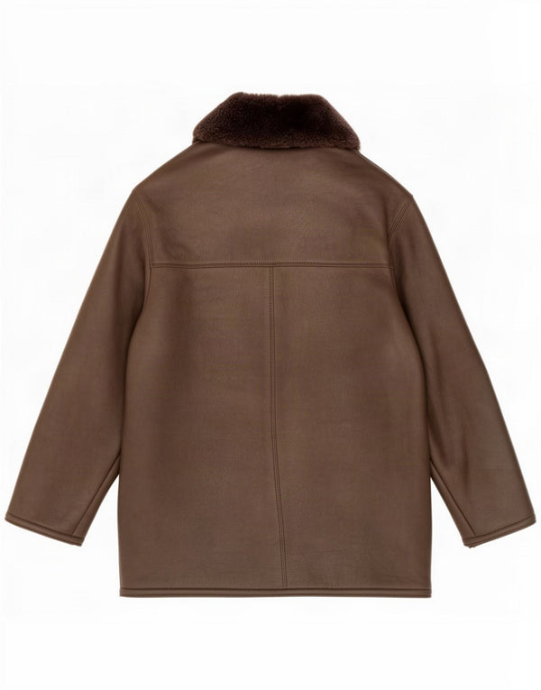 Marester Abrigo de piel de oveja para mujer UK 44 Large Brown