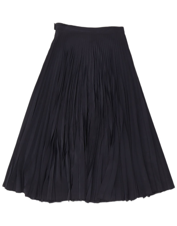 Max Mara Falda Plisada De Cintura Alta Para Mujer UK 14 Medium W20 Azul Marino