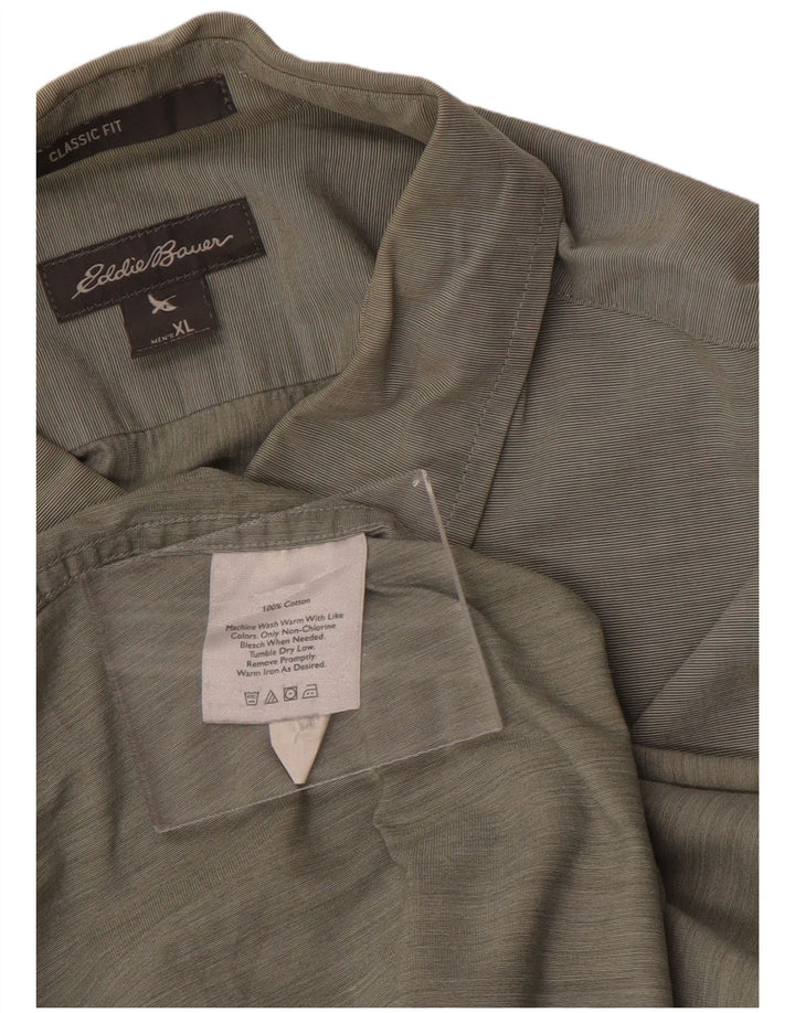 Eddie Bauer Camisa de corte clásico para hombre XL Algodón verde