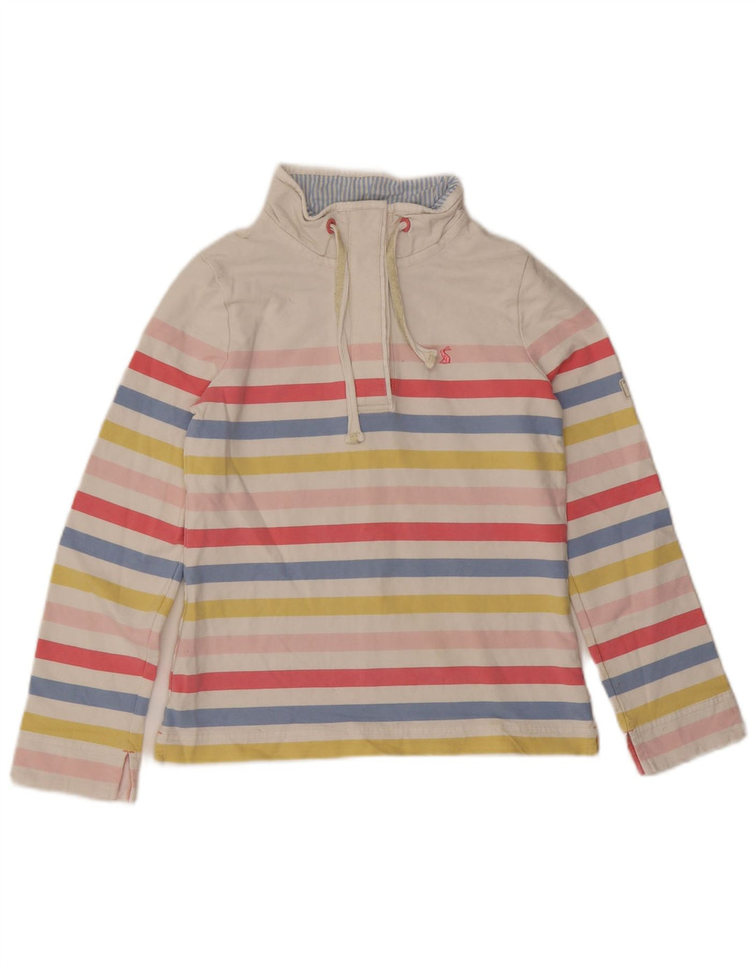 Joules - Sudadera para mujer, talla 8, talla pequeña, algodón a rayas multicolor