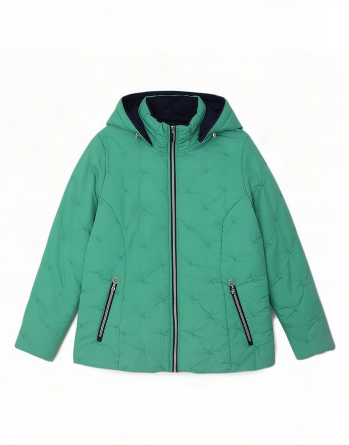 Paco Coastal Chaqueta Acolchada Con Capucha Para Mujer UK 42 Poliéster Verde Medio
