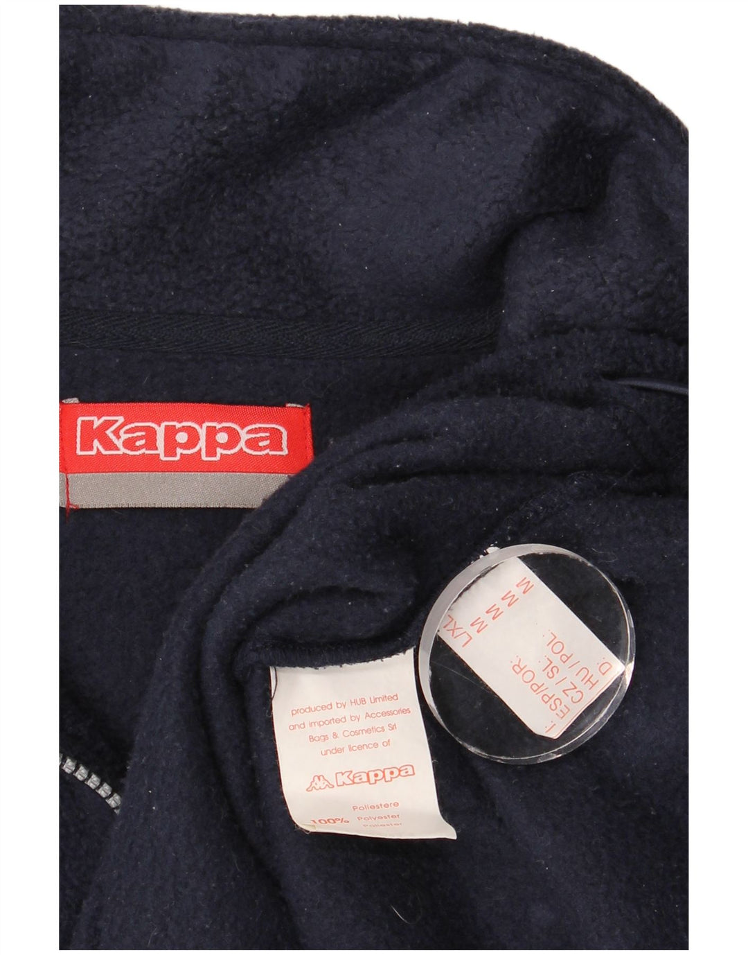 Kappa - Jersey de forro polar con cuello y cremallera para hombre, tamaño grande, poliéster azul marino