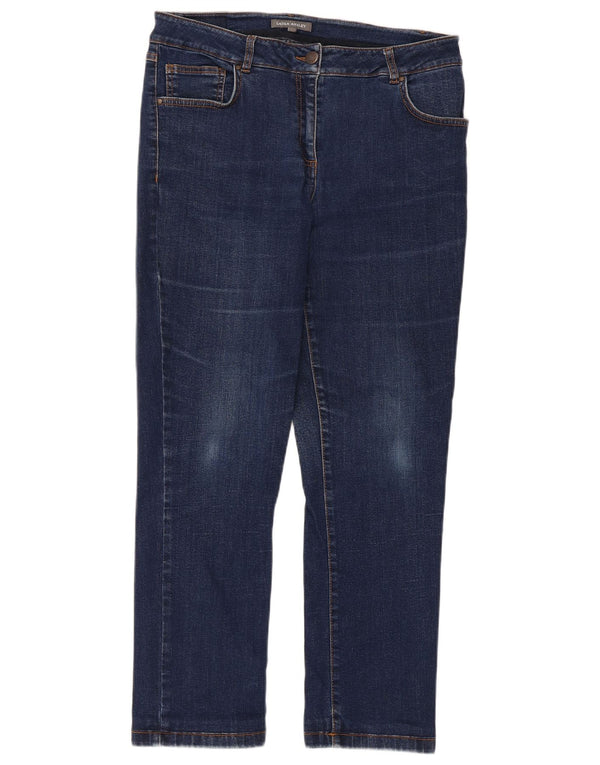 Laura Ashley Jeans recortados para mujer UK 14 Large W32 L26 Azul marino Algodón