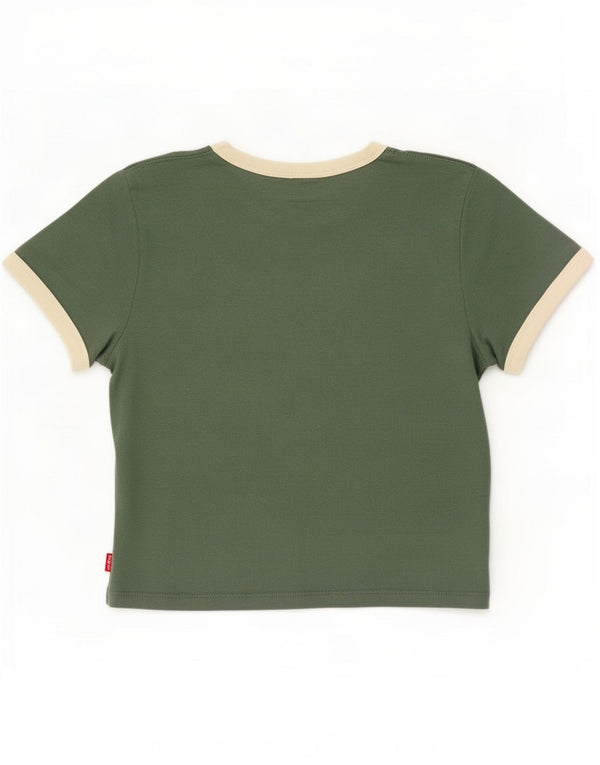 Levi's Camiseta corta gráfica para mujer UK 42 Algodón verde medio