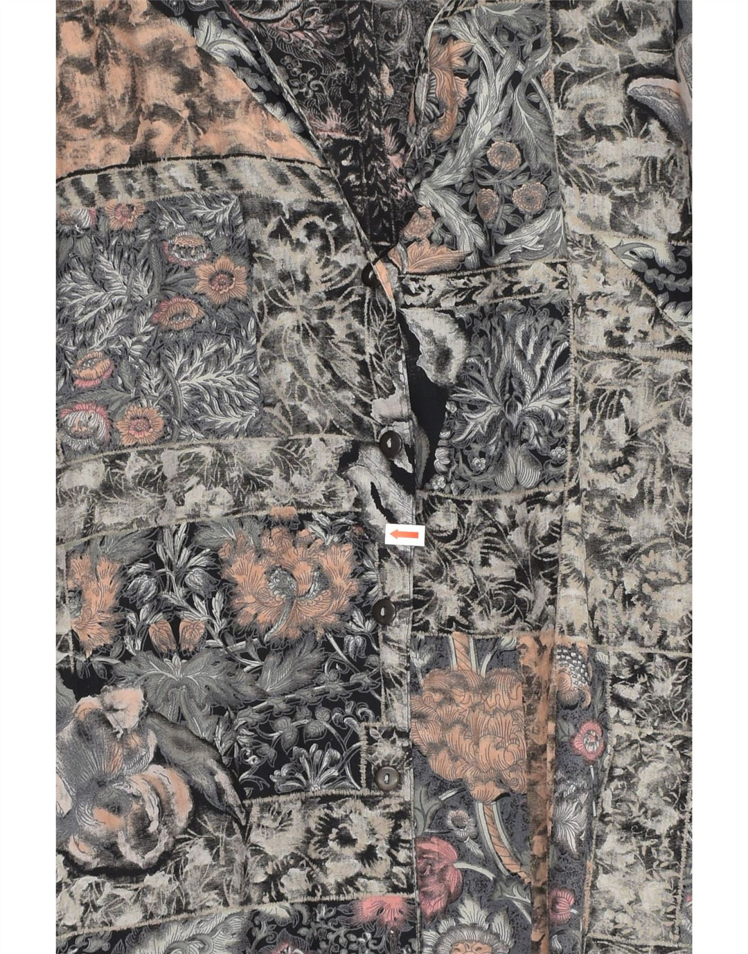 VINTAGE Womens Longline Oversized Shirt EU 46 XL Grey Patchwork | Vintage Vintage | Thrift | Second-Hand Vintage | Used Clothing | Messina Hembry 