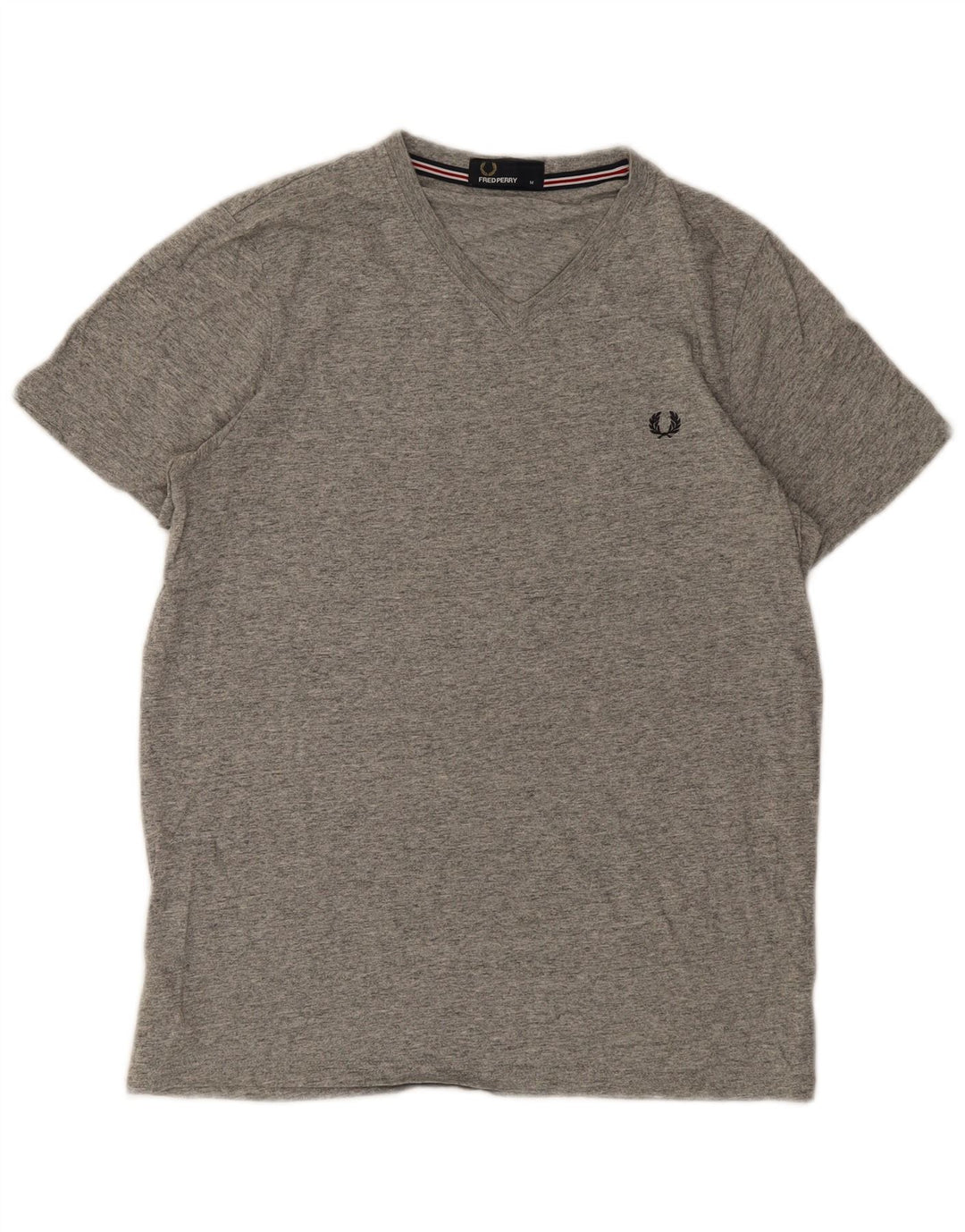 FRED PERRY Camiseta para hombre Top de algodón moteado gris medio