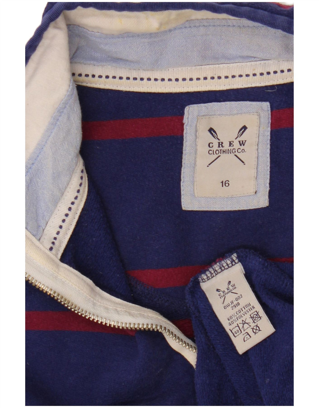 CREW CLOTHING Sudadera para mujer Jumper UK 40 Grande Azul Marino Rayas