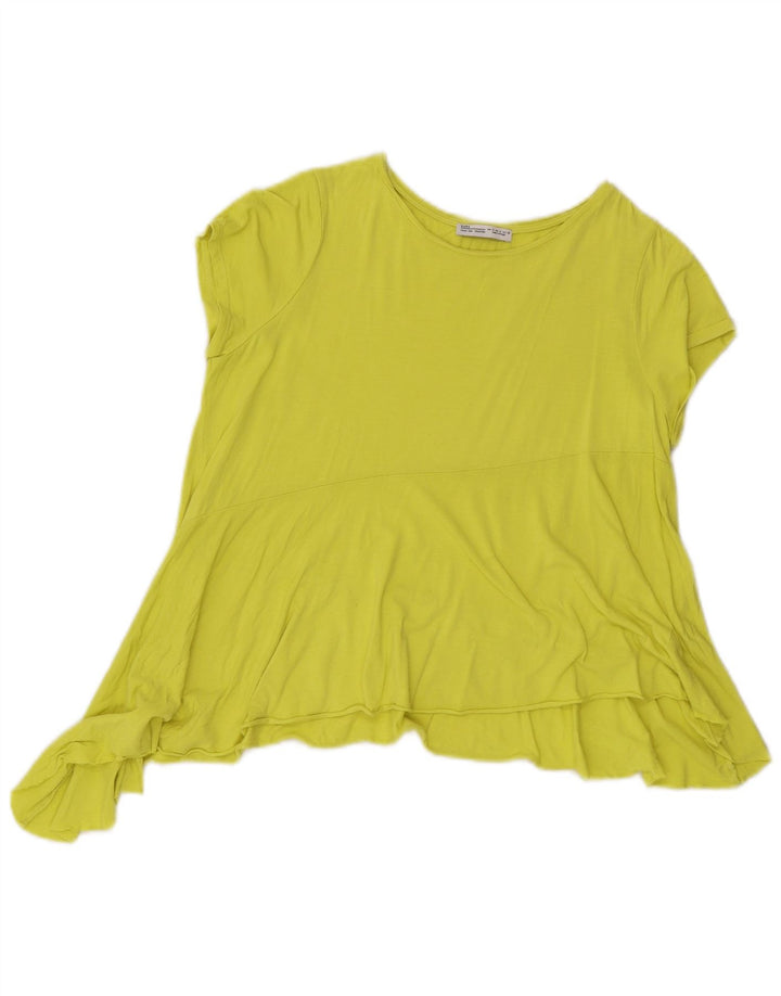 Zara Mujer Blusa Asimétrica Top UK 40 Small Verde