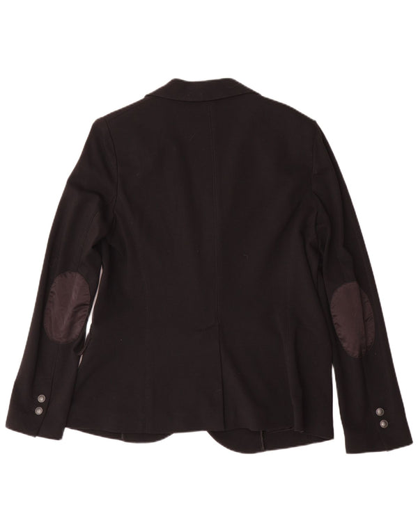 Chaqueta tipo blazer de 2 botones para mujer Trussardi Jeans IT 46 Large Viscosa negra