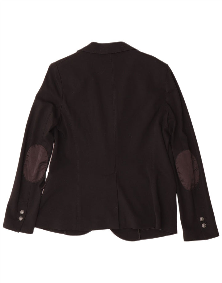 Chaqueta tipo blazer de 2 botones para mujer Trussardi Jeans IT 46 Large Viscosa negra