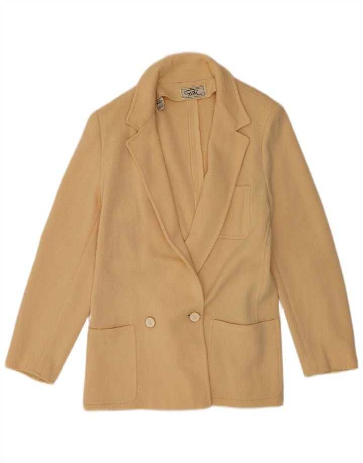 Chaqueta tipo blazer de punto con doble botonadura para mujer Gibi IT 44 Lana beige mediana