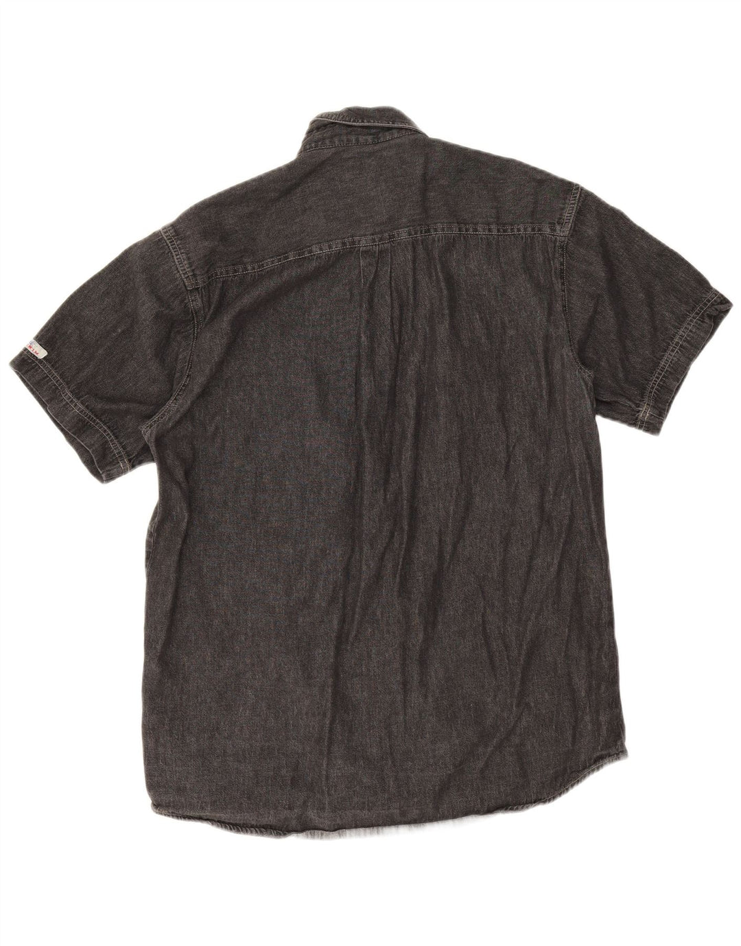Giani Feroti Camisa Vaquera De Manga Corta Para Hombre Negro Mediano