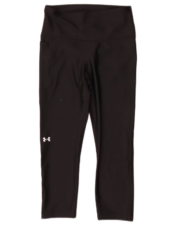 Under Armour Leggings Capri Heat Gear para Mujer UK 8 Small Poliéster Negro
