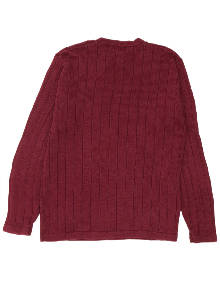 Eddie Bauer Jersey alto con cuello redondo para hombre de algodón burdeos medio