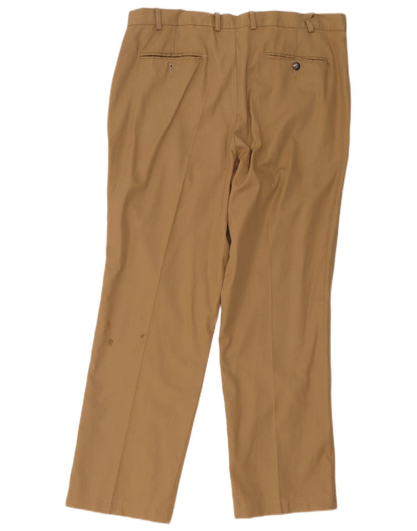 Marks & Spencer Pantalón chino con pinzas para hombre W38 L31 Algodón beige