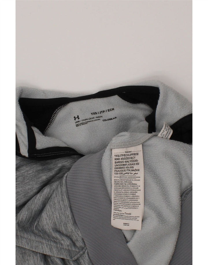 UNDER ARMOUR Jersey con capucha Cold Gear para niños 6-7 años XS Gris Colorblock