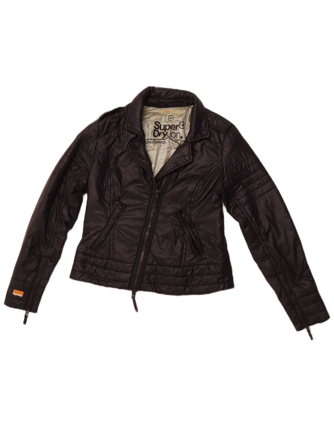 SUPERDRY Chaqueta cortavientos corta para mujer UK 40 Medium Black Nylon