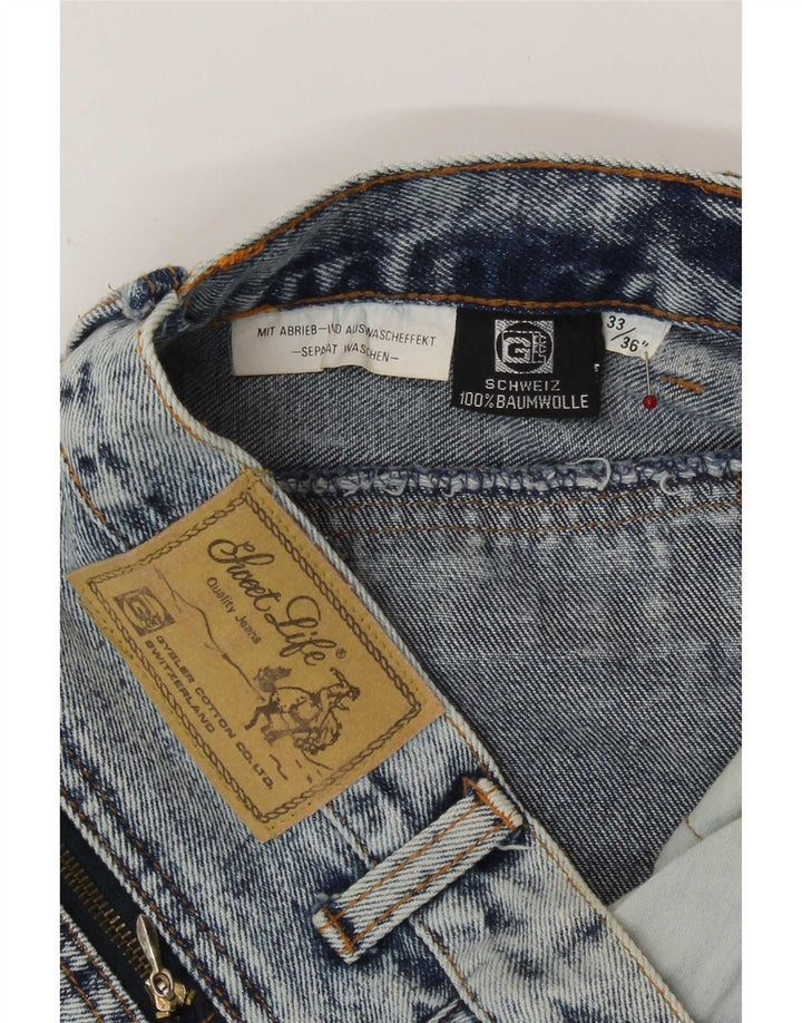 Jeans Rectos Vintage Mujer W33 L30 Algodón Azul