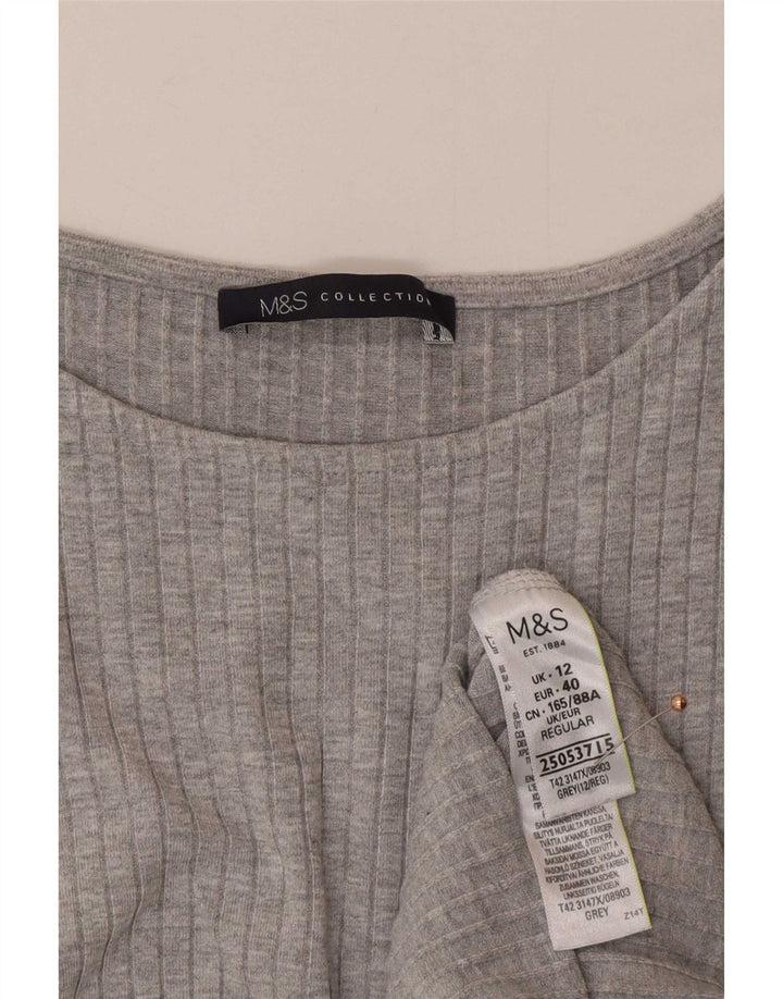 Marks & Spencer Vestido ajustado sin mangas para mujer UK 42 Viscosa gris medio