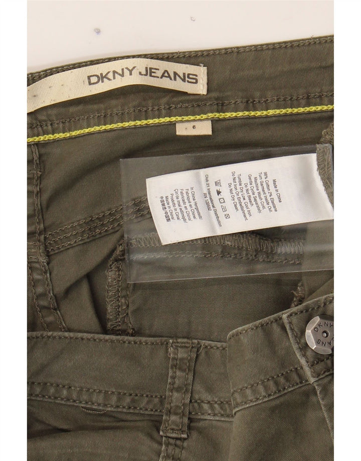 DKNY Womens Slim Cargo Trousers US 6 Medium W30 L32 Khaki Cotton Vintage Dkny and Second-Hand Dkny from Messina Hembry 