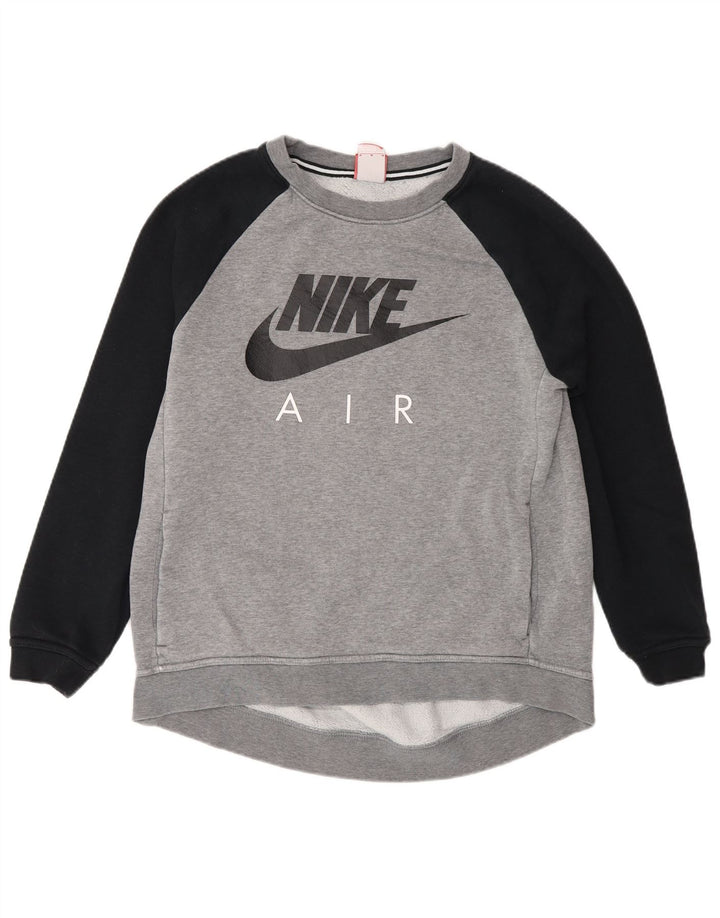 Nike Mujer Air Graphic Sudadera Jumper UK 44 Gris Medio Colorblock