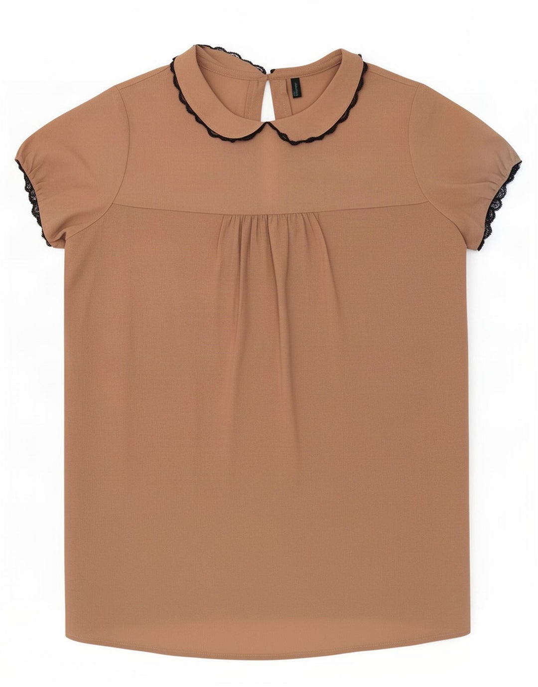 Benetton Blusa Mujer UK 40 Small Beige Poliéster