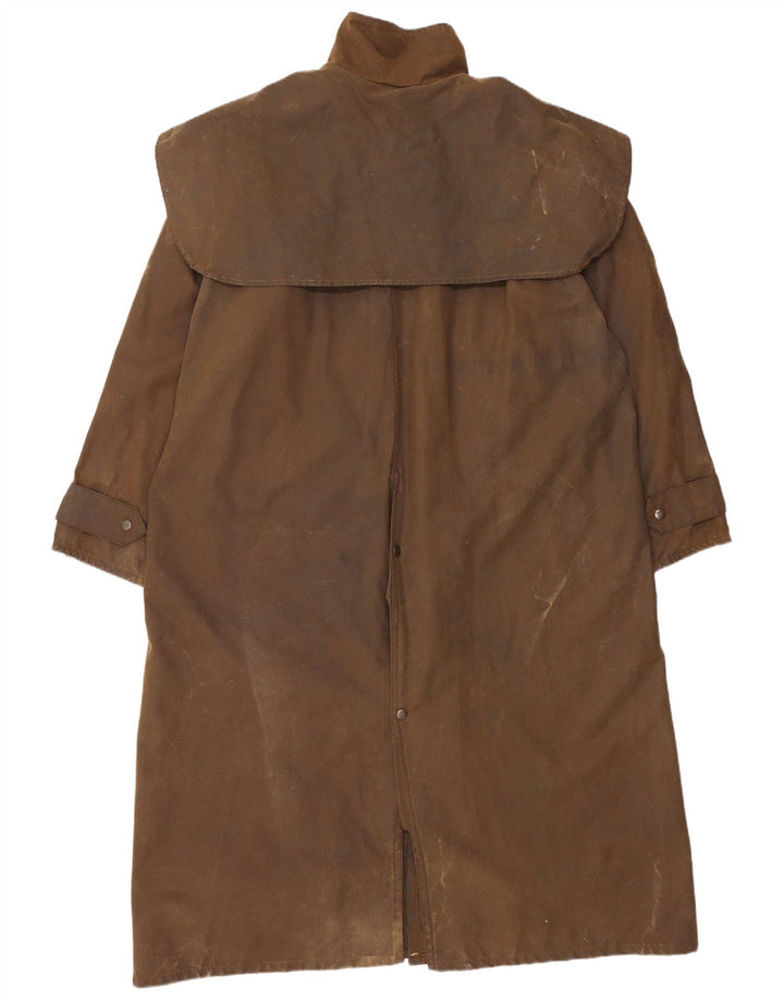 Vintage hombres encerado algodón abrigo Reino Unido 40 marrón grande