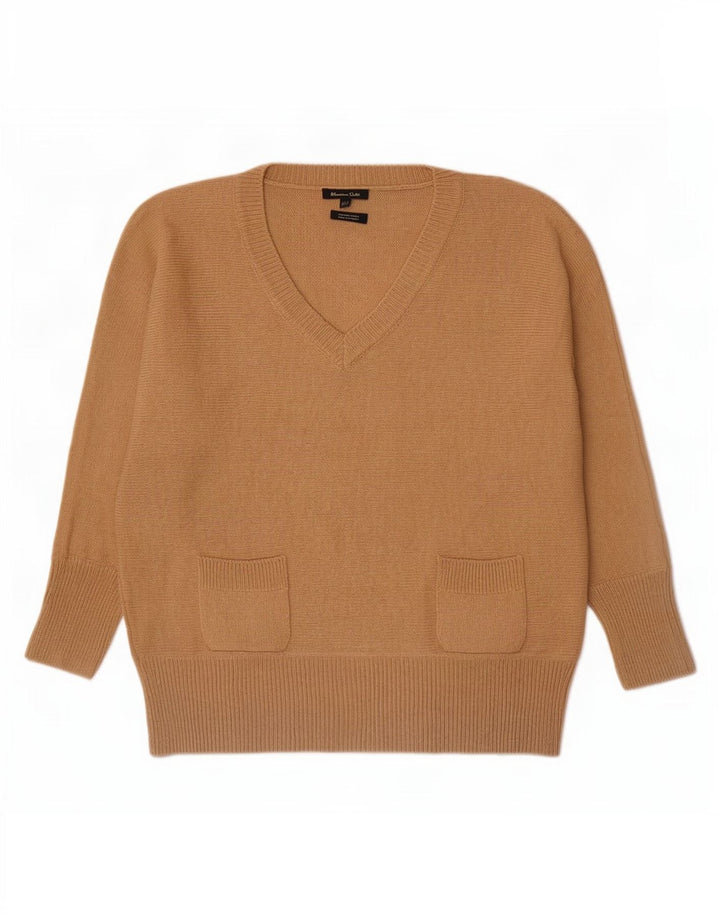 Massimo Dutti Jersey con Cuello en V para Mujer UK 44 Lana Beige Mediana
