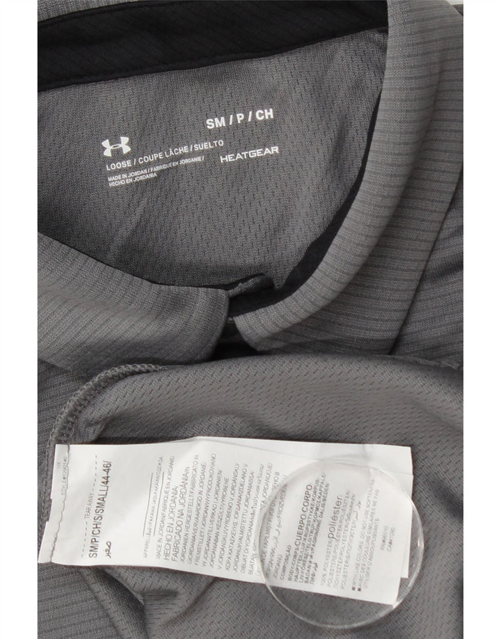 Under Armour Polo Heat Gear para hombre, poliéster gris pequeño