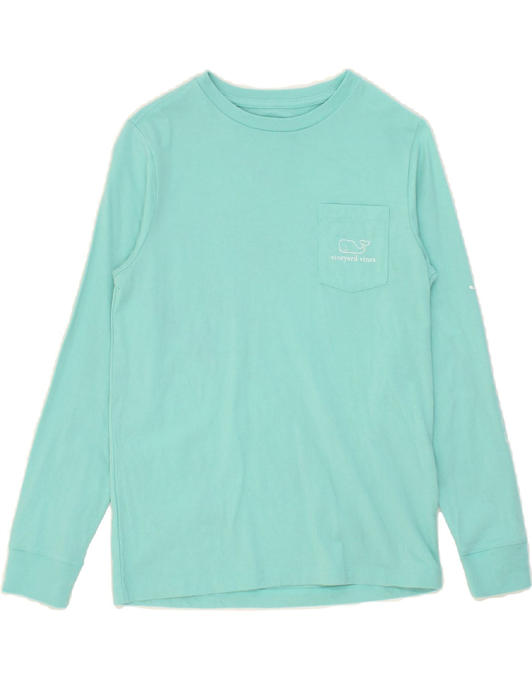 VINEYARD VINES Boys Graphic Top Long Sleeve 8-9 Years Small Turquoise Vintage Vineyard Vines and Second-Hand Vineyard Vines from Messina Hembry 