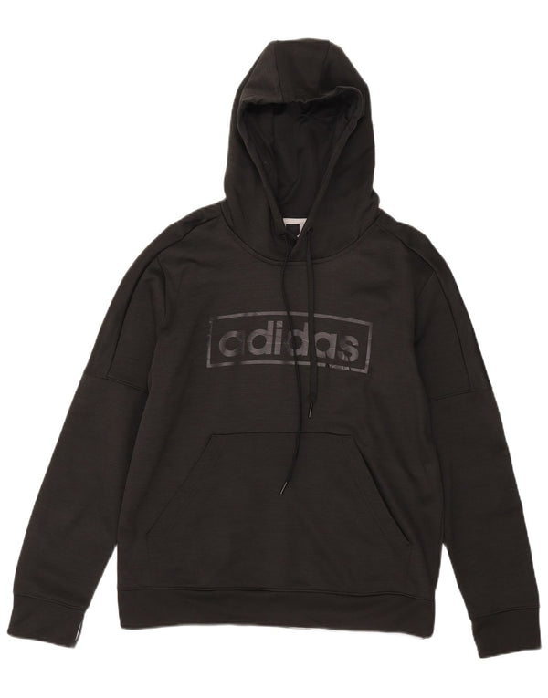 Adidas Climawarm Graphic Sudadera con capucha para mujer, talla 40, talla grande, color negro