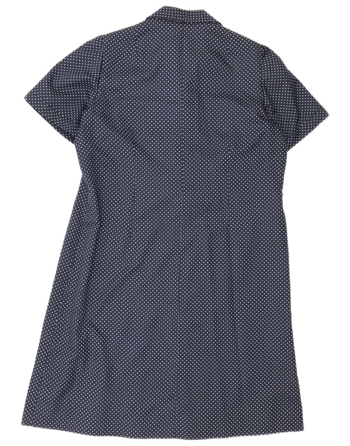 Vintage mujer cambio vestido Reino Unido 16 grande azul marino manchado