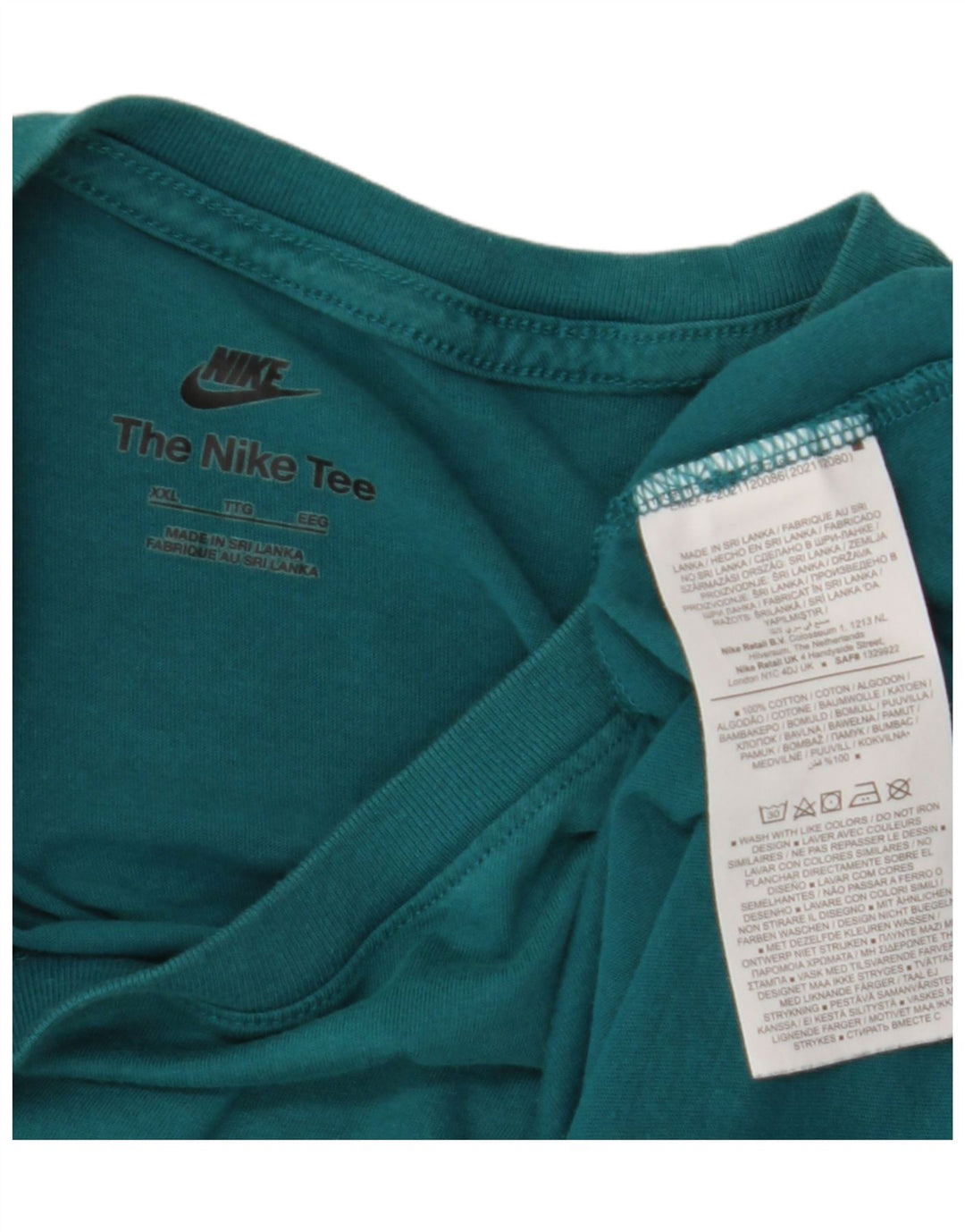 Nike Camiseta Hombre Top 2XL Turquesa Algodón