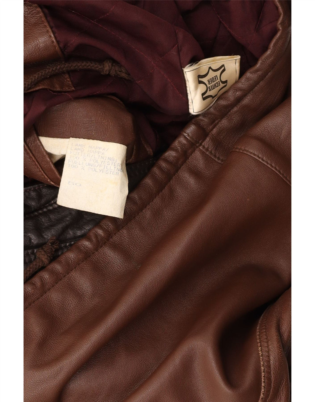 VINTAGE Chaqueta de cuero para hombre IT 50 Cuero marrón grande