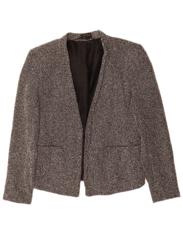 Topshop Chaqueta tipo blazer abierta para mujer UK 10 Small Black Check Cotton