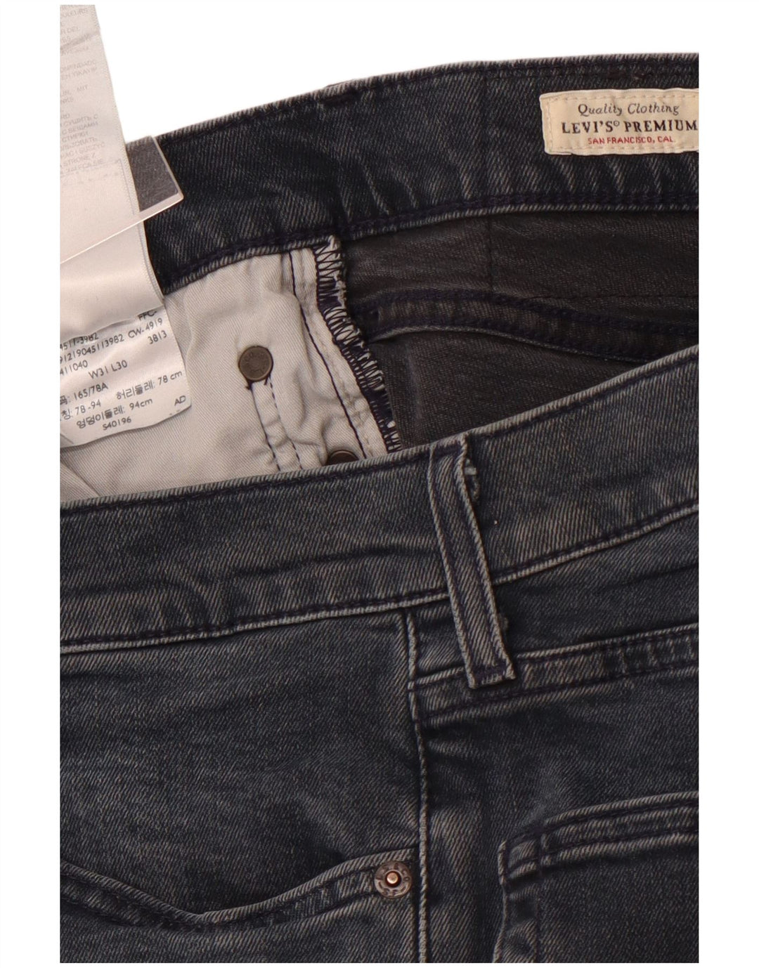 LEVI'S Vaqueros Rectos Mujer W31 L30 Azul Marino Algodón