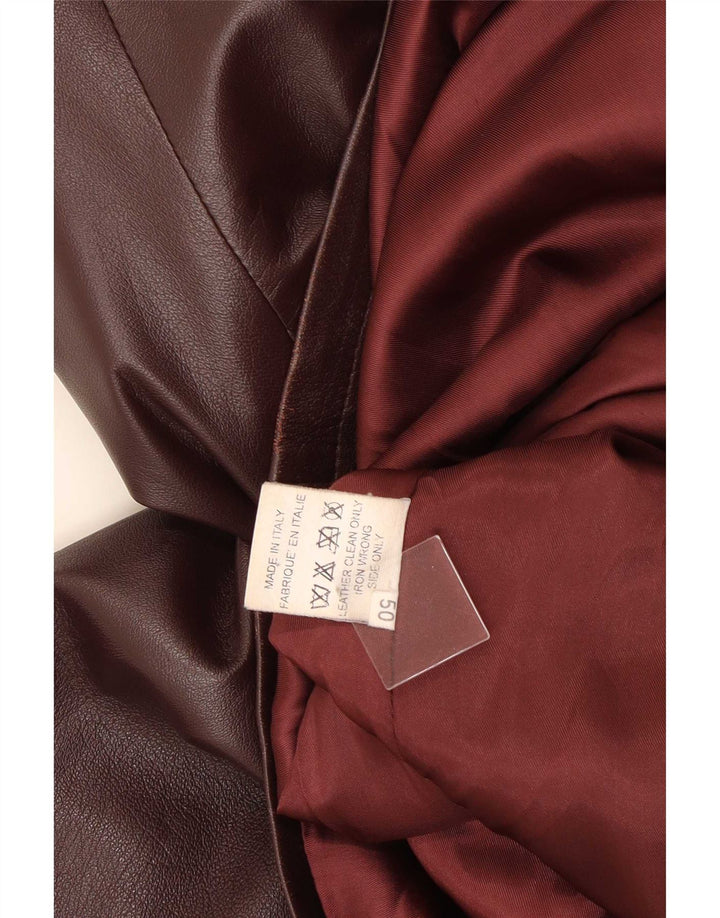 Basetti Abrigo De Piel Mujer IT 50 XL Cuero Marrón