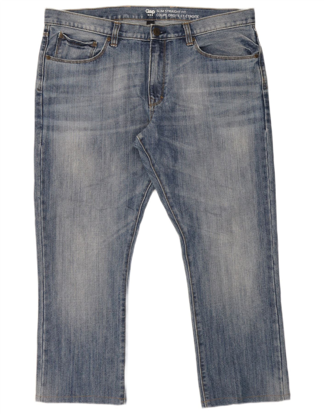 Vaqueros rectos ajustados para hombre Gap W38 L27 Algodón azul