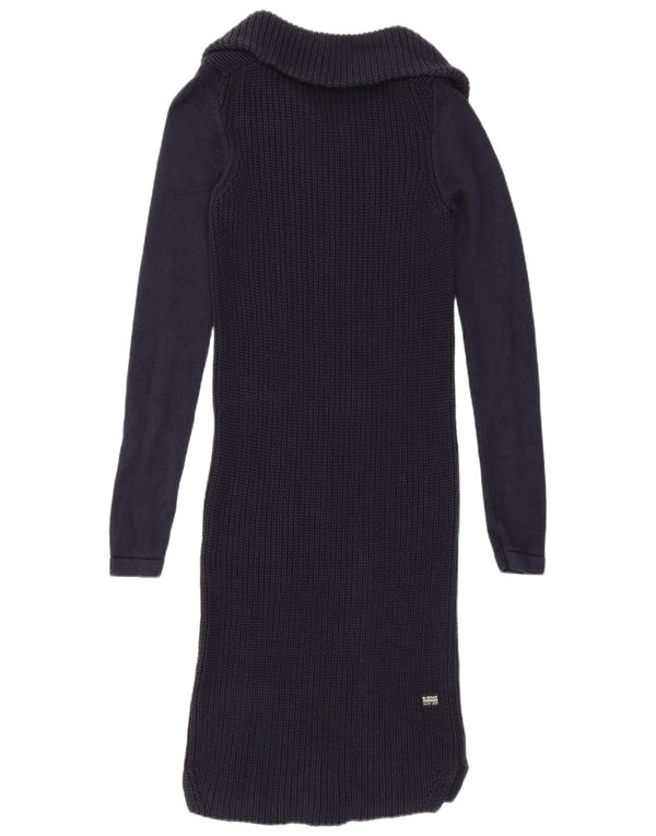 G-Star Vestido tipo jersey de manga larga para mujer UK 40 Small Azul marino