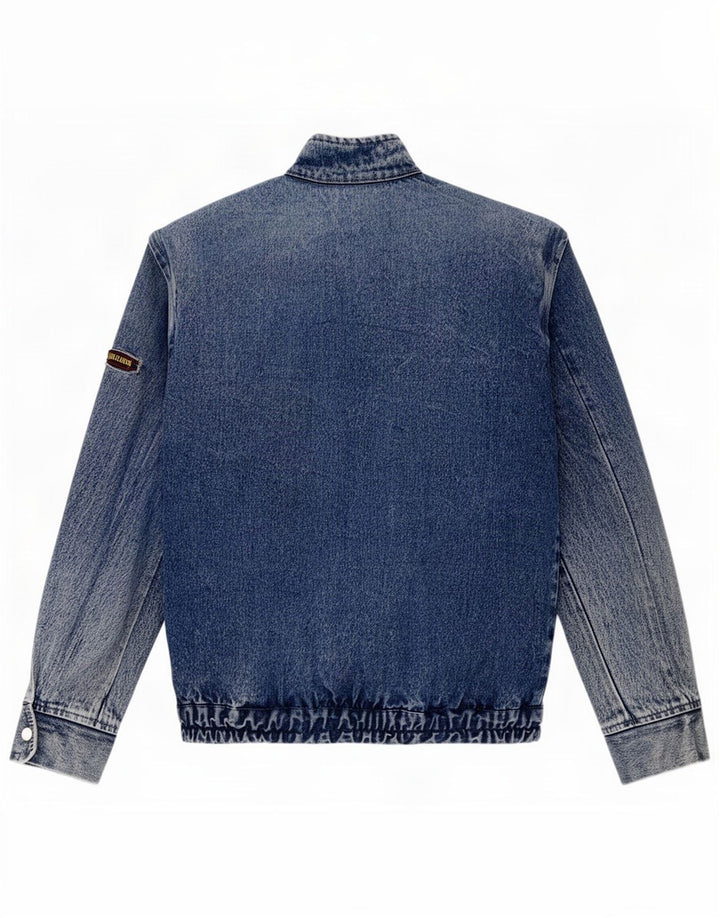 Vintage hombres chaqueta de mezclilla Reino Unido 38 azul medio