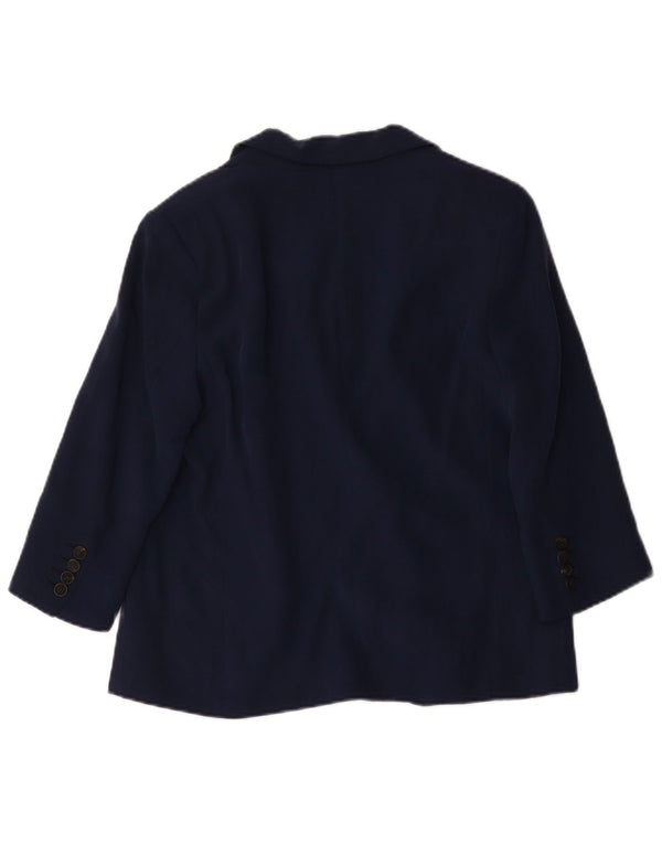 Zara Chaqueta Blazer Abierta De Manga 3/4 para Mujer UK 44 Azul Marino Mediano